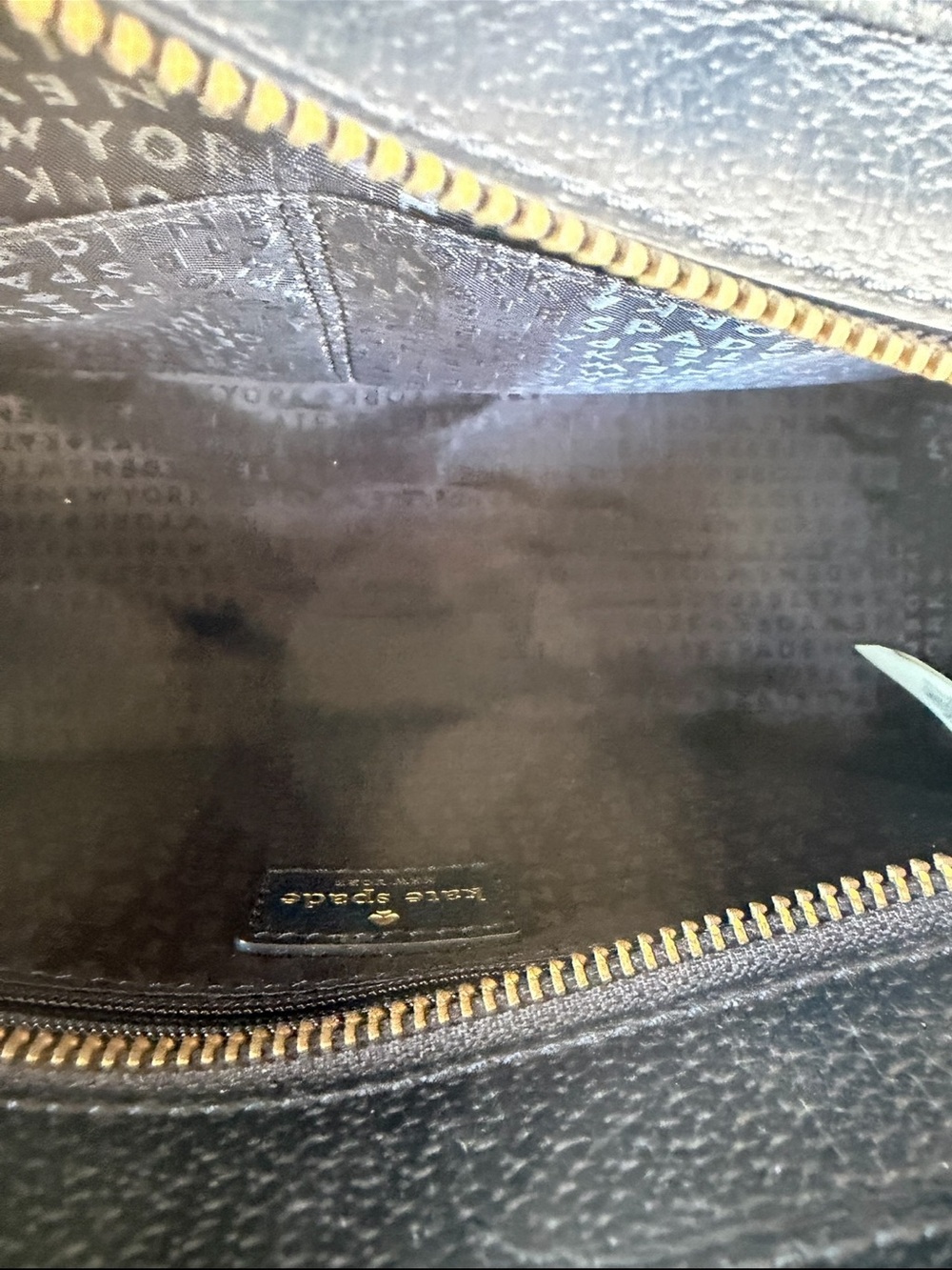 Kate Spade New York Floral Tote Bag Black Leather Top Blue Flower Print - Picture 13 of 13